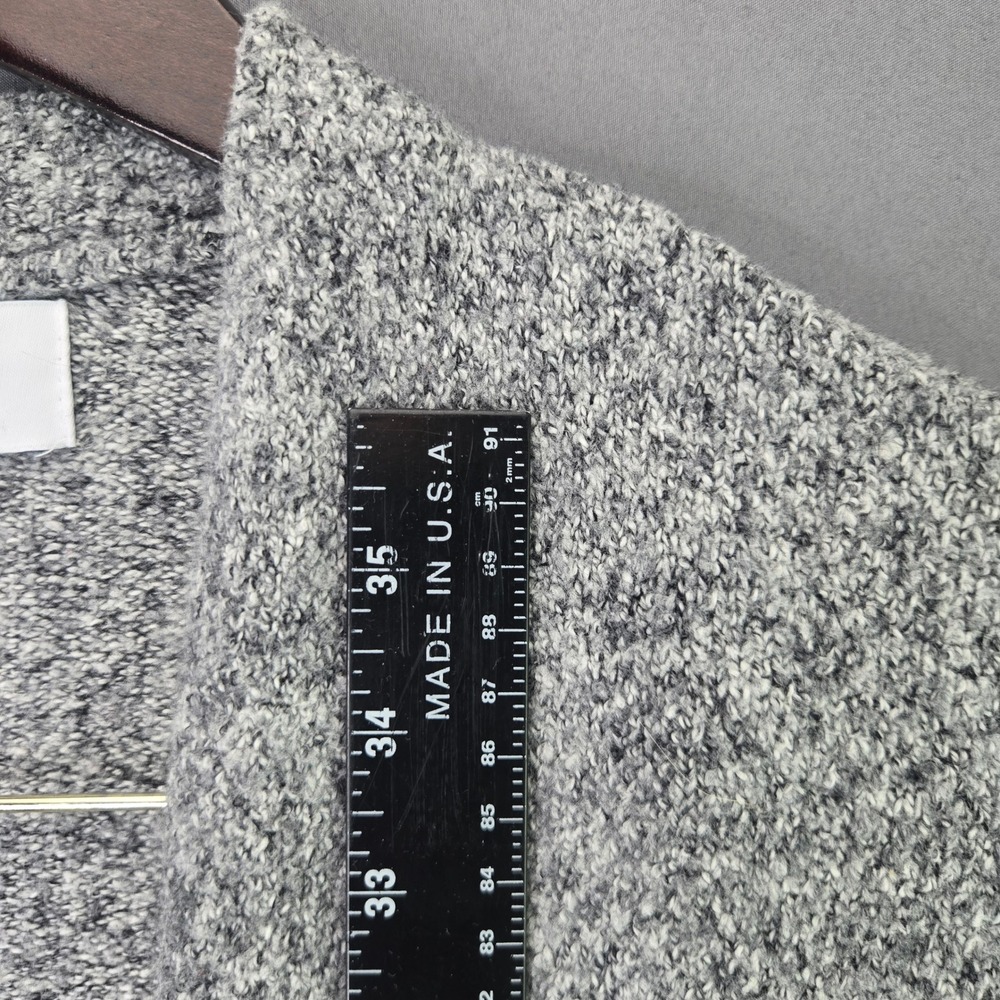 Old Navy Cardigan Sweater Open Front Longline Large Grey Marled Knit Cozy Relax - Picture 5 of 11
